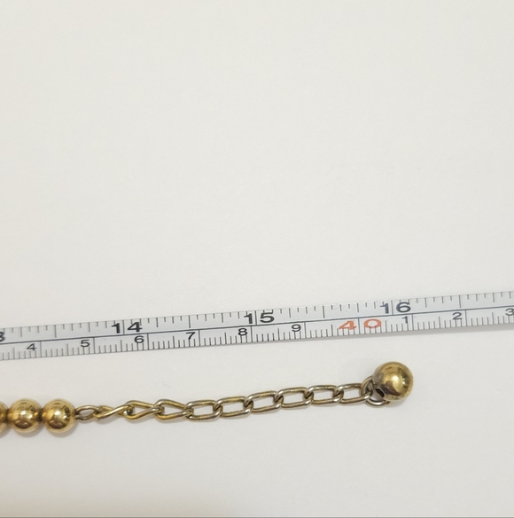 Vintage Napier Gold Tone Bead on Chain Choker Necklace 14"-16" long - Picture 8 of 9